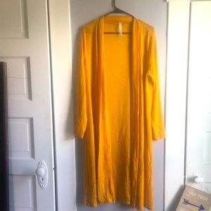 Mustard yellow long cardigan